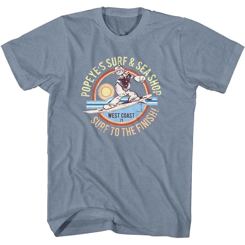 Popeye Surf Indigo Heather Adult T Shirt